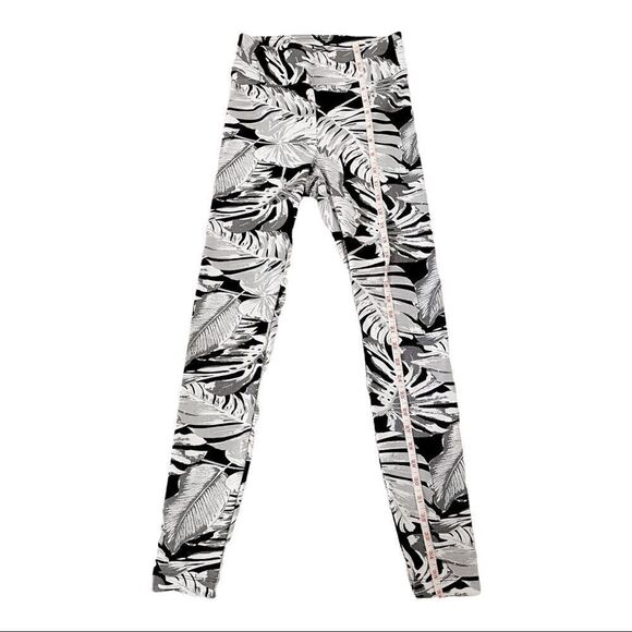 Koral Black White Floral Paradise High Rise Athletic Leggings SZ S NWOT - Picture 11 of 12